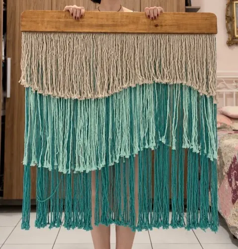 Painel macrame franjas 