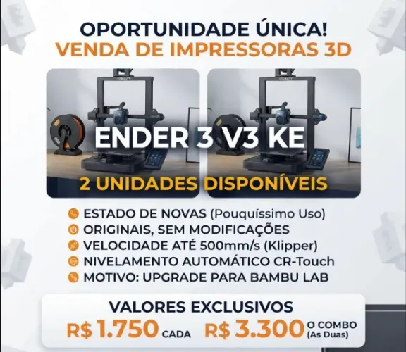 Impressora 3D Creality Ender 3 V3 KE (Estado de Nova / Sem Modificações)