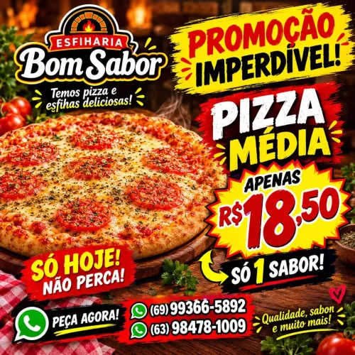 Esfiharia bom sabor. Pizza e esfihas