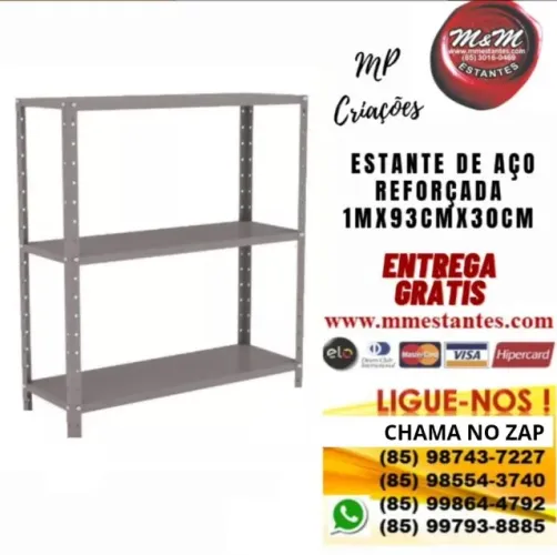 Entrega Grátis - Estante Reforçada de Aço Suporta 60Kg por Bandeja
