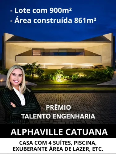 Em Alphaville Natal, com 861m² de área construída, 04 suítes (sendo 02 master), escritório