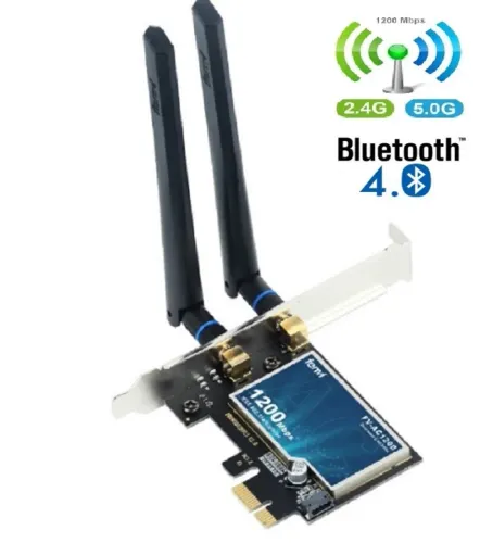 Placa de Rede WiFi Intel 1200 Mbps Dual Band Pci-Ex com Bluetooth