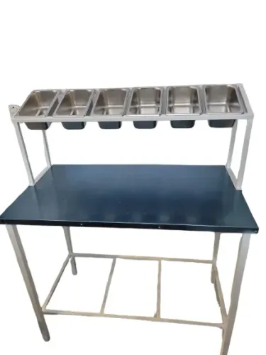 Mesa inox completa com codimentadora Entrega Gratis