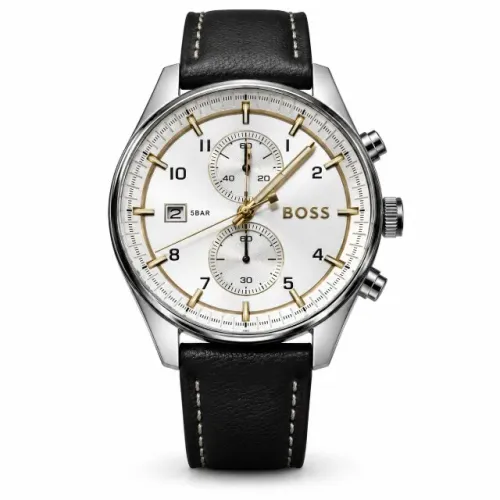 Relógio Masculino BOSS by Hugo Boss Commander Ref. 1513449 41mm, Pulseira De Couro Preta