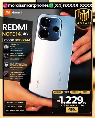 Note 14 - Azul, Verde - 256GB | 8GB RAM - LACRADO NOVO