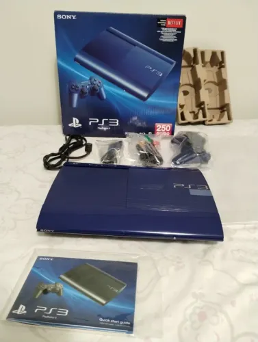 Sony PlayStation 3 Super Slim 250GB Azurite Blue CIB