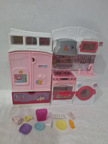 Combo cozinha de brinquedo para boneca Barbie