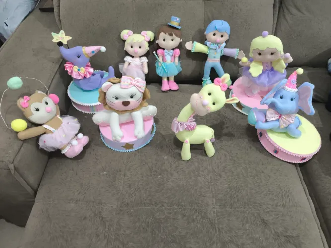 Kit 9 personagens circo rosa