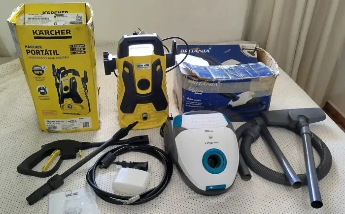 Vendo lavadora Auta pressão e aspirador de pó usados funcionando perfeitamente pouco usado