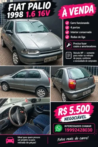 Fiat Palio 1.6 MPI 16V 4P 1998