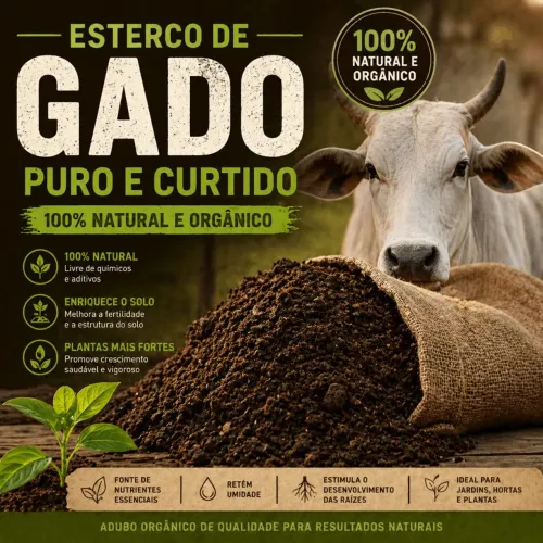 Esterco de boi curtido