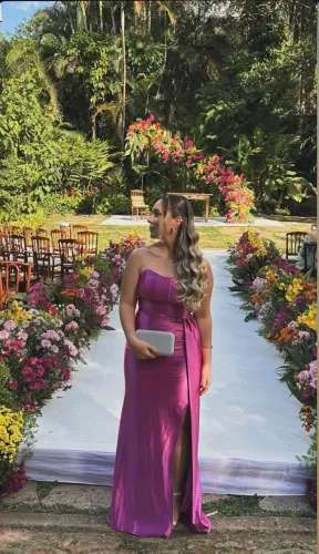 Vestido de festa rosa