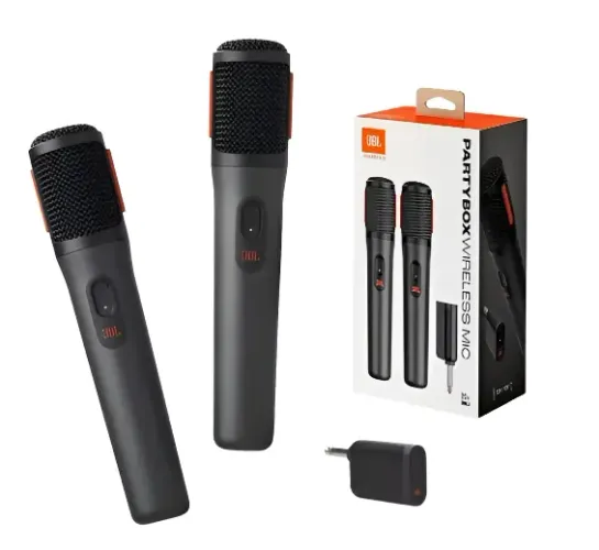 Kit 2 Microfones Sem Fio Jbl Partybox Wireless *ler Anúncio* Preto