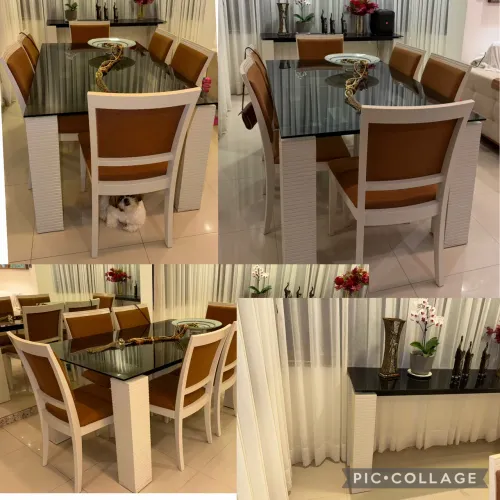 Mesa de 6 cadeiras com aparador