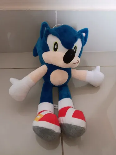 Boneco sonic de pelúcia 31 cm
