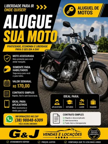 Alugo moto para aplicativo somente habilitados !