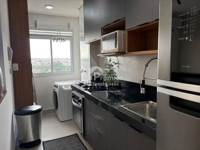 Apartamento mobiliado com dois dormitórios para alugar no Edifício Villa Helvetia em Indai