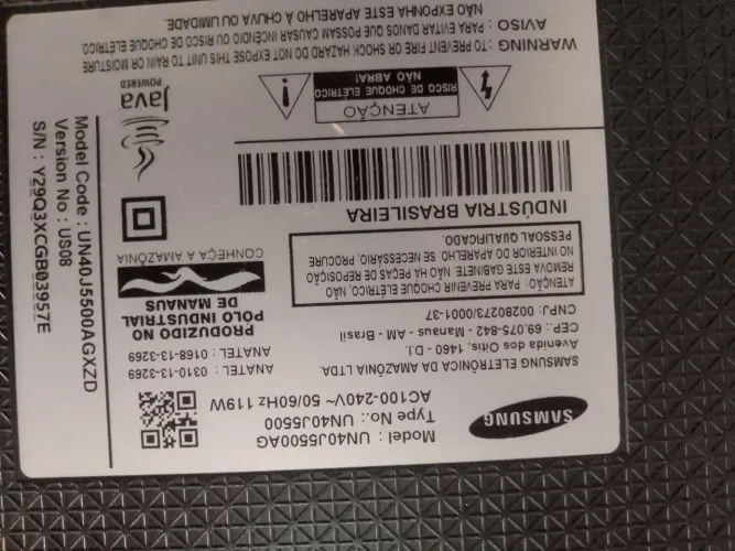 TV Samsung UN40J5500 Smart. 
