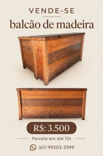 Móveis MDF e balcão de madeira pura.