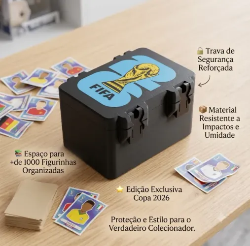 Caixa Porta Figurinhas Copa do Mundo FIFA 2026