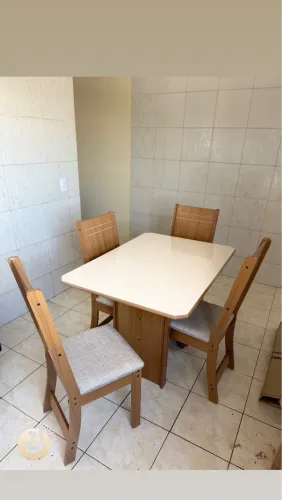 Conjunto mesa 4/6 Cadeiras - Carvalho Móveis