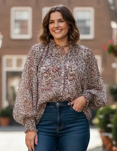 Blusa feminina G estampa floral Santo Rio