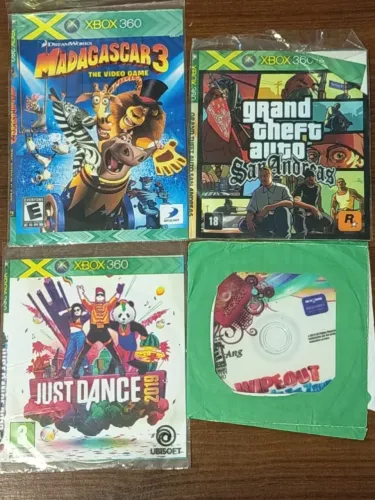 lote 4 jogos xbox desbloqueado, usados, podendo ter arranhões no disco