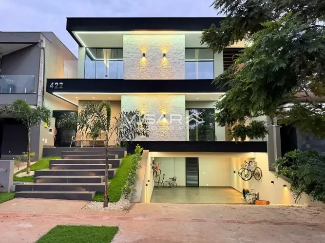 Casa estilo sobrado à venda - Condomínio fechado Porto Madero Residence & Resort em Dourad