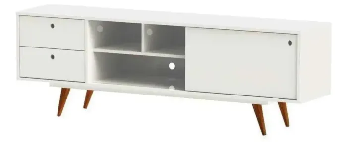 Rack Retro 85 Até 60 Polegadas 1 Porta Branco