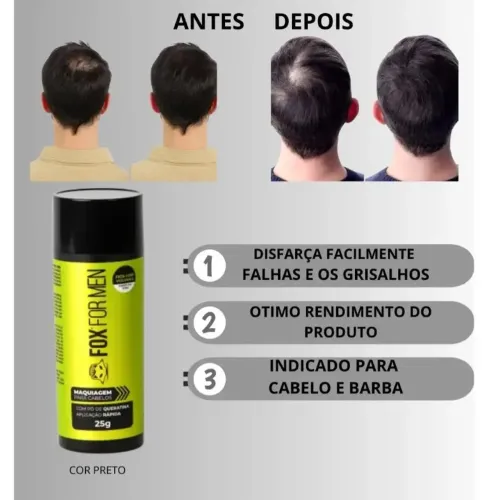 Fibra Capilar - Preto / 3 Unidades 