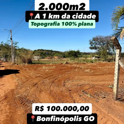 Chácara 2.000m2 à 1 km da cidade de Bonfinópolis-GO