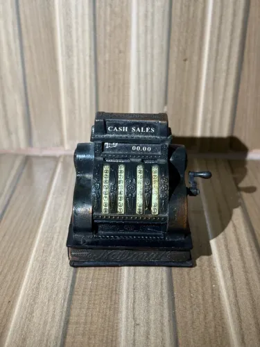 apontador miniatura caixa registradora metal