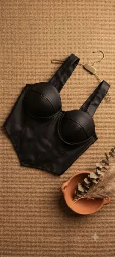 Blusa | Top Crooped Corset preto