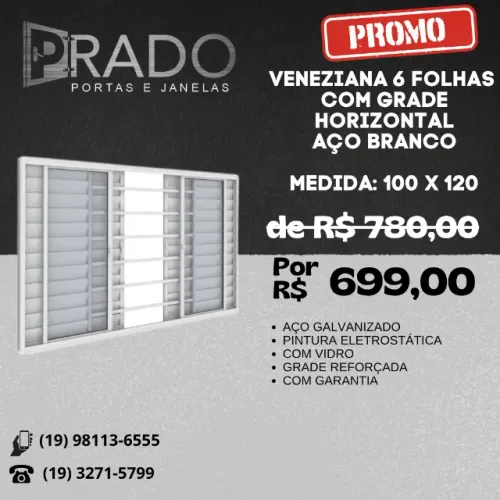 Portas e janelas de aço galvanizado com pintura eletrostática "Vitrolar"