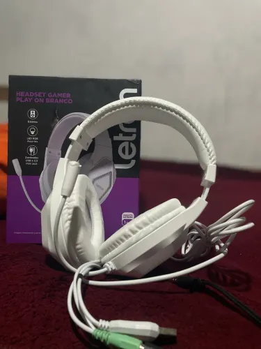 Headset Gamer Letron Branco com Microfone