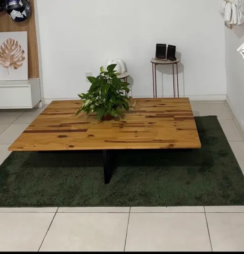 Mesa Chabudai em Pinus Maciço 1,40 x 1,00 - Estilo Industrial