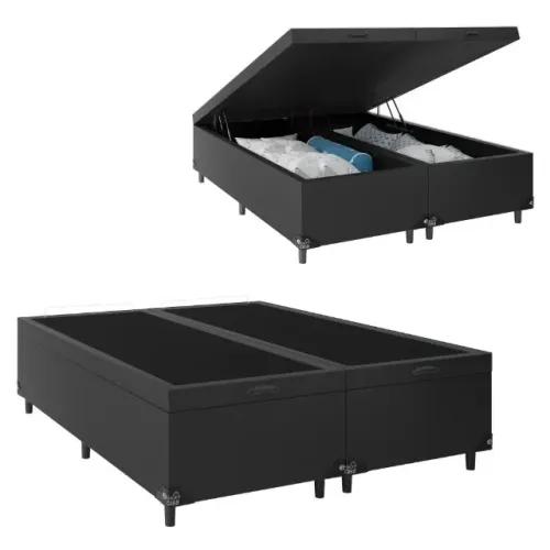 Cama Box Casal Baú Bipartido E-Shop Casa (não acompanha colchão)