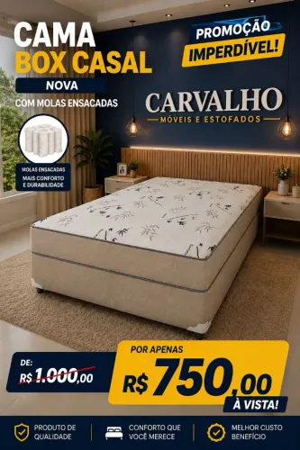 Promoção imperdível por apenas 750 cama box casal nova com molas ensacadas conjugada 