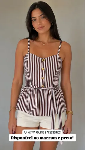 Blusa de Alça - Listrada