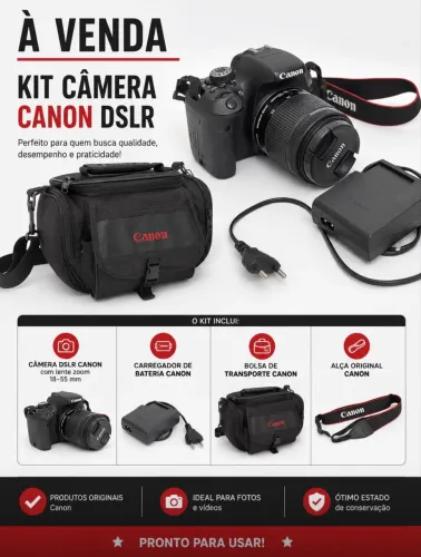 VENDE-SE - Câmera Canon T6i