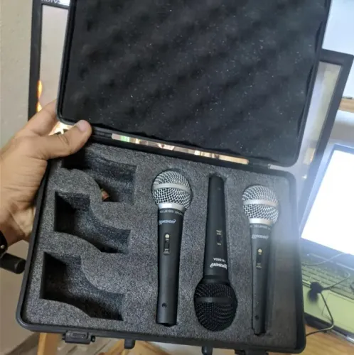 Kit Microfone 2 Lexsen Lcm1800 1 lexsen lm 580 a (preto)