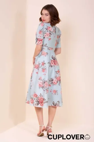 VESTIDO CUPLOVER MIDI FLORENCE azul