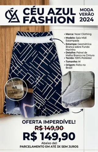 Saia Mídi Estampada
