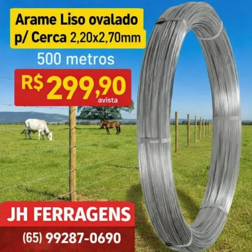 Arame P/ Cerca Rural Liso ovalado 2,20x2,70mm 500m