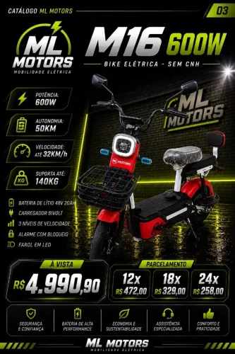 Bicicleta eletrica M16 600W