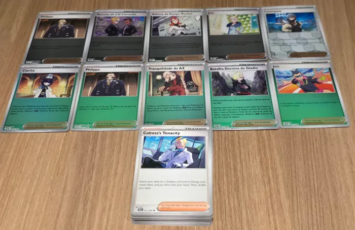 Lote 50 Cartas Pokémon TCG Treinador - 10 Foil + 40 Normais - Originais