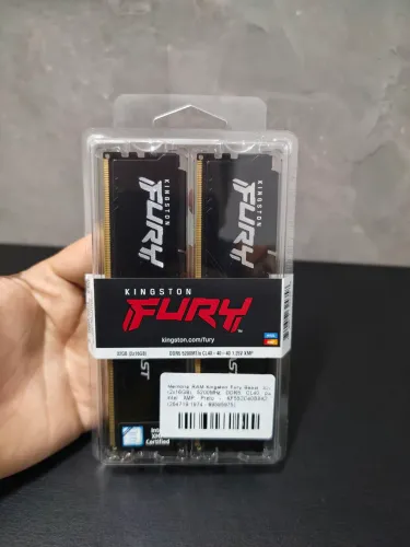 Memória RAM Kingston Fury Beast, 32GB (2x16GB), 5200MHz, DDR5, CL40,amd e Intel [LACRADA] 