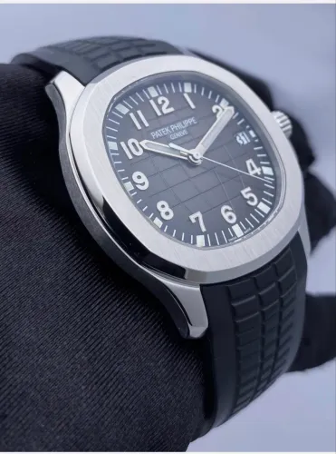 Relógio masculino Patek Philippe Aquanaut 5167A-001 mostrador preto