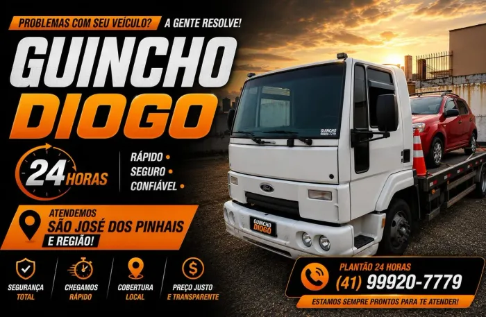 Guincho 24 Horas em São José dos Pinhais | Reboque Rápido | *