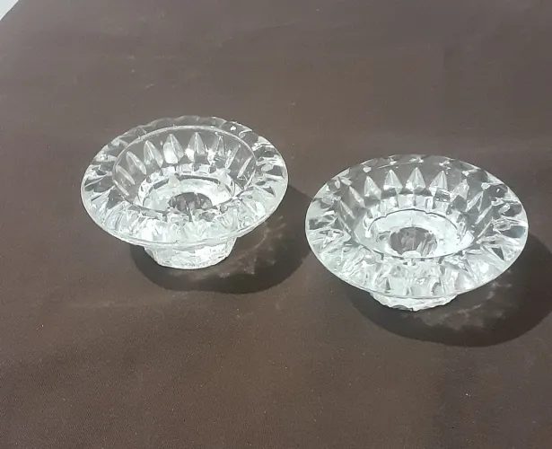 CASTIÇAIS de vidro lapidado decor vintage